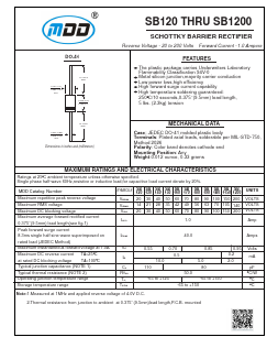 SB160 Datasheet PDF Jiangsu Yutai Electronics Co., Ltd