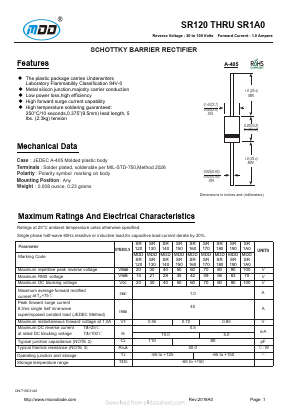 SR120 Datasheet PDF Jiangsu Yutai Electronics Co., Ltd