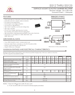 SS110 Datasheet PDF Jiangsu Yutai Electronics Co., Ltd