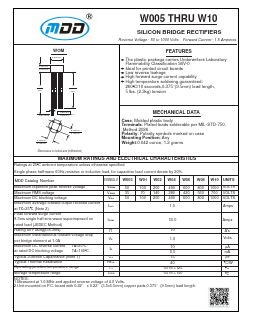 W005 Datasheet PDF Jiangsu Yutai Electronics Co., Ltd