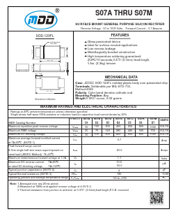 S07A Datasheet PDF Jiangsu Yutai Electronics Co., Ltd