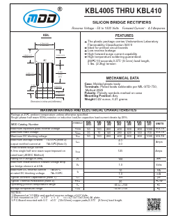 KBL4005 Datasheet PDF Jiangsu Yutai Electronics Co., Ltd