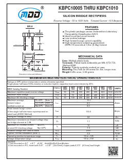 KBPC1010 Datasheet PDF Jiangsu Yutai Electronics Co., Ltd