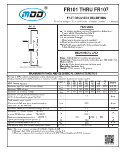 FR105 Datasheet PDF Jiangsu Yutai Electronics Co., Ltd