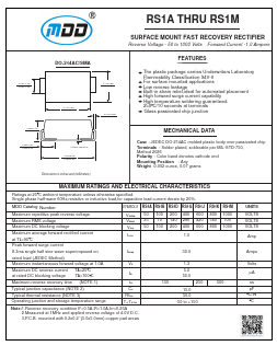 RS1A Datasheet PDF Jiangsu Yutai Electronics Co., Ltd