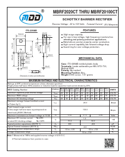 MBRF20100CT Datasheet PDF Jiangsu Yutai Electronics Co., Ltd