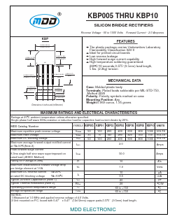 KBP005 Datasheet PDF Jiangsu Yutai Electronics Co., Ltd
