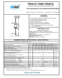 FR301G Datasheet PDF Jiangsu Yutai Electronics Co., Ltd