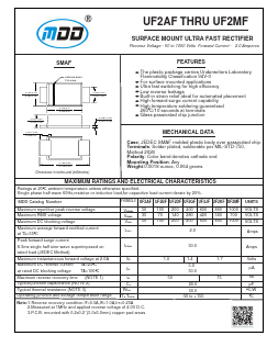 UF2DF Datasheet PDF Jiangsu Yutai Electronics Co., Ltd