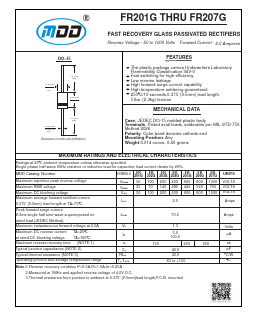 FR206G Datasheet PDF Jiangsu Yutai Electronics Co., Ltd