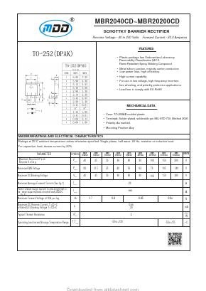MBR20200CD Datasheet PDF Jiangsu Yutai Electronics Co., Ltd