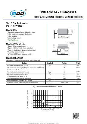 1SMA5913A Datasheet PDF Jiangsu Yutai Electronics Co., Ltd