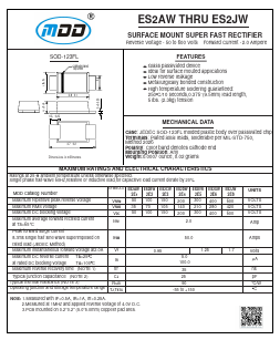 ES2AW Datasheet PDF Jiangsu Yutai Electronics Co., Ltd