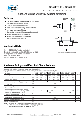 SS5200F Datasheet PDF Jiangsu Yutai Electronics Co., Ltd