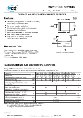 SS210B Datasheet PDF Jiangsu Yutai Electronics Co., Ltd