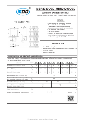 MBR2045CGD Datasheet PDF Jiangsu Yutai Electronics Co., Ltd