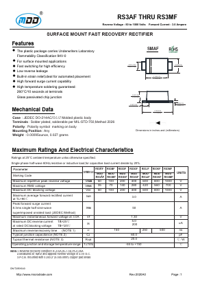 RS3KF Datasheet PDF Jiangsu Yutai Electronics Co., Ltd