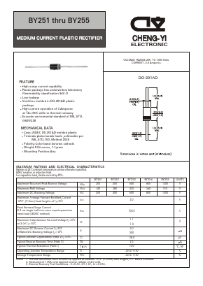 BY251 Datasheet PDF CHENG-YI ELECTRONIC CO., LTD.