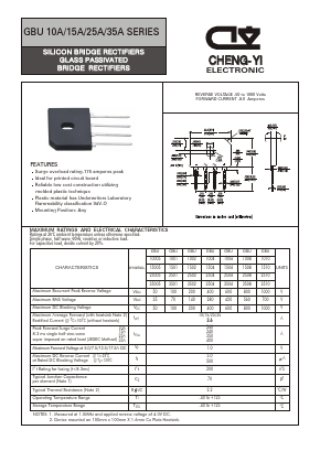 GBU3502 Datasheet PDF CHENG-YI ELECTRONIC CO., LTD.