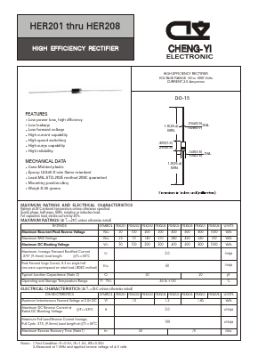 HER206 Datasheet PDF CHENG-YI ELECTRONIC CO., LTD.