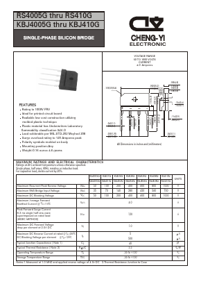 KBJ406G Datasheet PDF CHENG-YI ELECTRONIC CO., LTD.