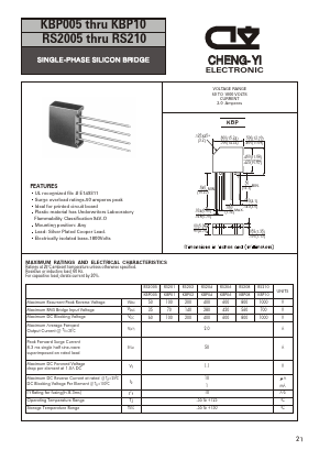 KBP005 Datasheet PDF CHENG-YI ELECTRONIC CO., LTD.