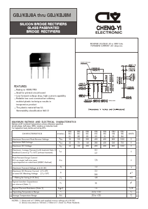 KBJ8A Datasheet PDF CHENG-YI ELECTRONIC CO., LTD.