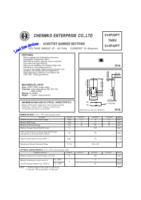 S10P20PT Datasheet PDF CHENMKO CO., LTD.