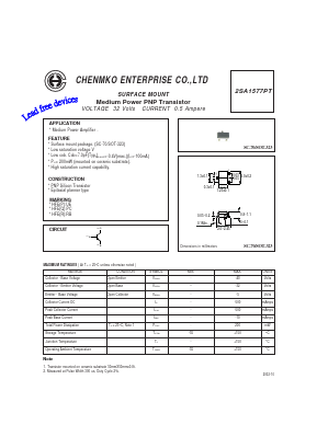 2SA1577PT Datasheet PDF CHENMKO CO., LTD.