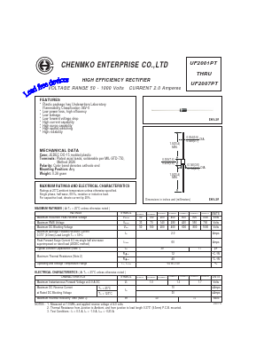 UF2007PT Datasheet PDF CHENMKO CO., LTD.