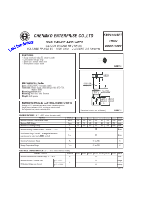 KBPC110PT Datasheet PDF CHENMKO CO., LTD.
