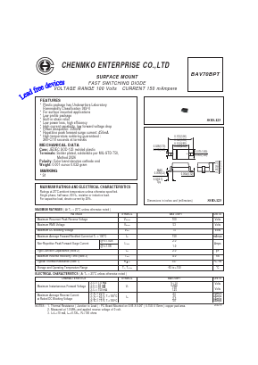 BAV70BPT Datasheet PDF CHENMKO CO., LTD.