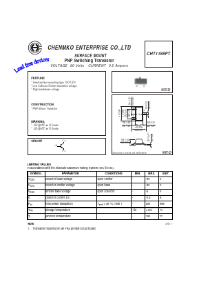 CHT1198PT Datasheet PDF CHENMKO CO., LTD.
