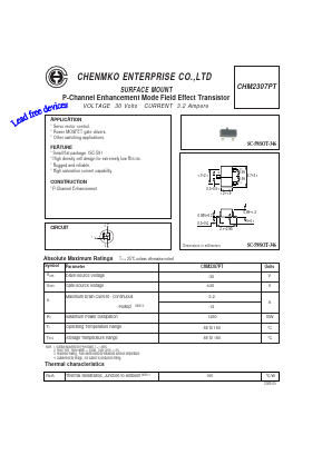 CHM2307PT Datasheet PDF CHENMKO CO., LTD.