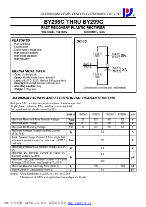 BY299G Datasheet PDF CHONGQING PINGYANG ELECTRONICS CO.,LTD
