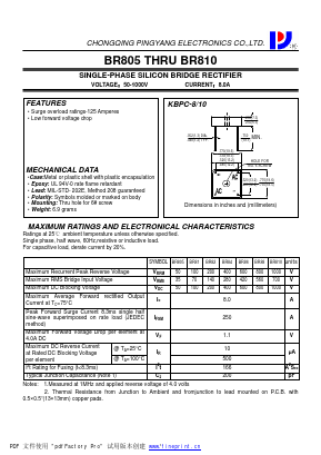 BR88 Datasheet PDF CHONGQING PINGYANG ELECTRONICS CO.,LTD