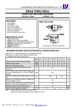 ER3B Datasheet PDF CHONGQING PINGYANG ELECTRONICS CO.,LTD