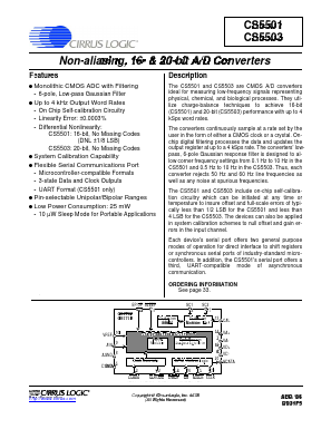 CS5501-BS Datasheet PDF Cirrus Logic