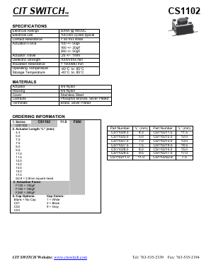 CS11027.5 Datasheet PDF CIT Relay and Switch