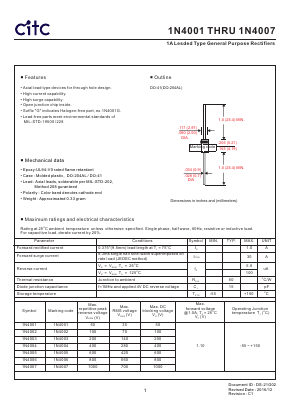 1N4003 Datasheet PDF Chip Integration Technology Corporation