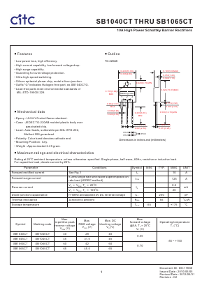 SB1045CTG Datasheet PDF Chip Integration Technology Corporation