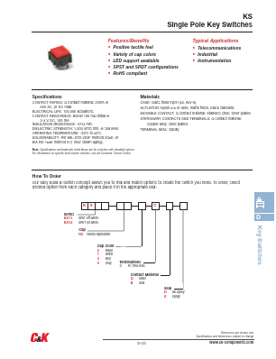 KS11R2CD Datasheet PDF C and K Components