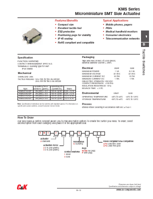 KMS223GLFG Datasheet PDF C and K Components