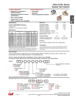 KSA0A531LFT Datasheet PDF C and K Components