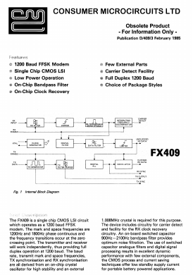 FX409L Datasheet PDF CML Microsystems Plc