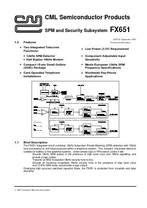 FX651D4 Datasheet PDF CML Microsystems Plc