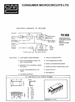 FX-309 Datasheet PDF CML Microsystems Plc