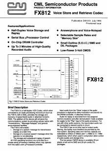 FX812J Datasheet PDF CML Microsystems Plc
