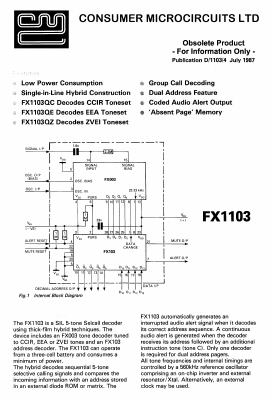 FX1103 Datasheet PDF CML Microcircuits
