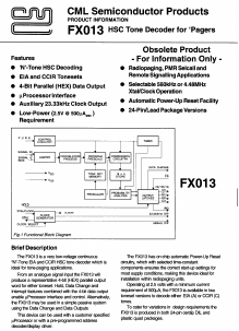 FX013J Datasheet PDF CML Microcircuits